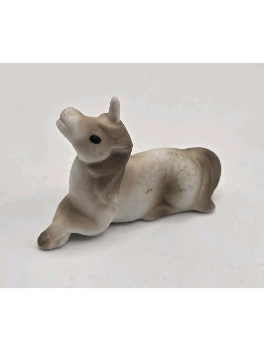 Vintage Josef Original Miniature White and Tan Unicorn Figurine